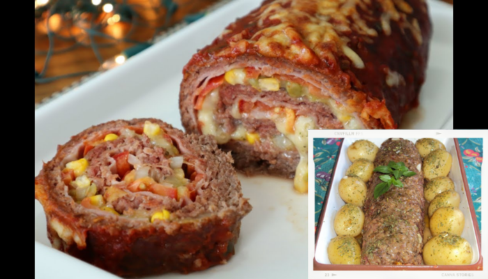 Rocambole de carne para um almoço de domingo