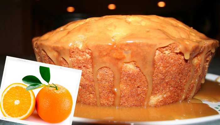 Bolo de Laranja com calda