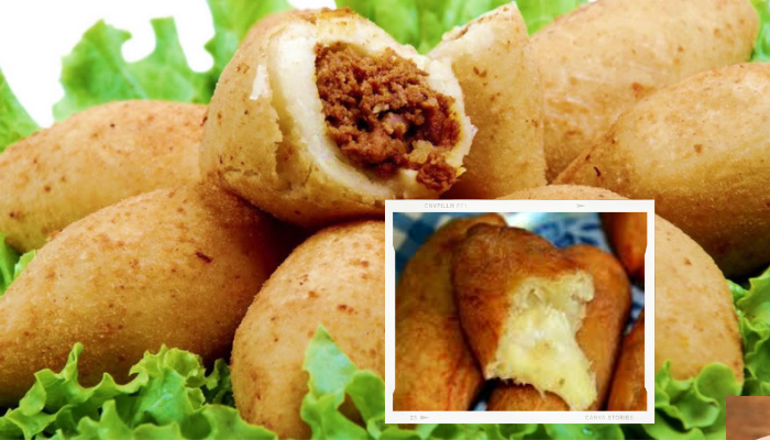 Receita de bolinho de aipim (mandioca) com carne moída.