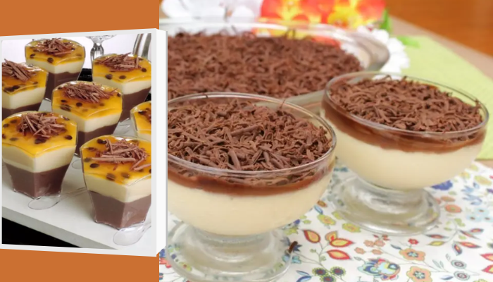 Mousse de Maracujá com Chocolate para uma sobremesa especial no dia das mães. 