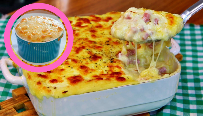 Purê de Batata com o recheio de sua preferencia 