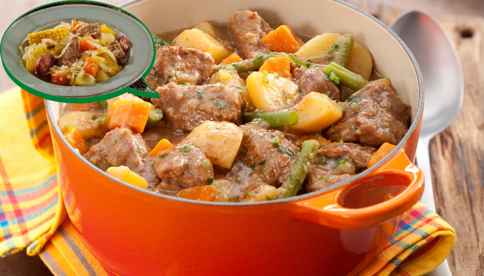 Cozido de Carne com Legumes  para uma refeição em família.